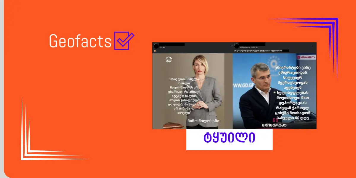 სოციალურ ქსელში ნინო წილოსანისა და მამუკა მდინარაძის გაყალბებული ციტატები ვრცელდება