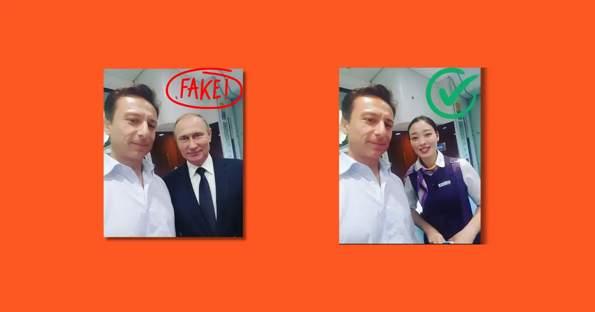 ჟურნალისტ გიორგი თარგამაძის და პუტინის ერთობლივი ფოტო ყალბია