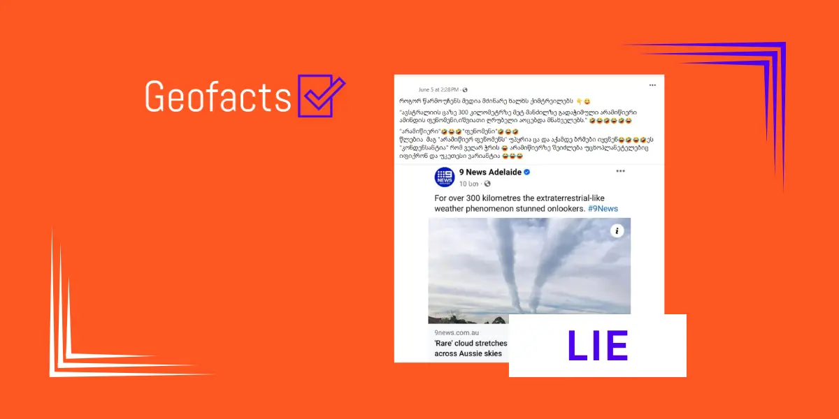 Disinformation: Unusually shaped clouds in Australia represent chemtrails