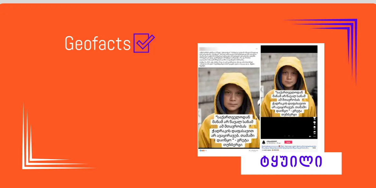 სოციალურ ქსელში გრეტა თუნბერგის სახელით გამოგონილი ციტატა გავრცელდა